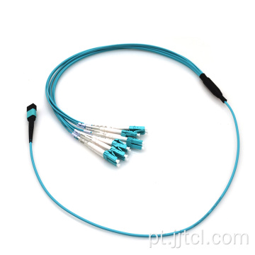 12F MPO-LC DUPLEX 2,0mm OM4 Aqua Hybrid Cabo